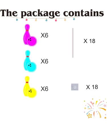 18pcs Neon Bowling Cupcake Toppers for Boys Girls Adults Happy Birthday Bowling Party Decorations Supplies Sport Ball Bowling Cake Decorations - Buy Online on GoSupps.com