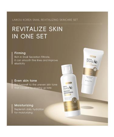 Korean Snail Essence Skin Care Kit Skincare Gifts for Women Include Gentle Cleanser Toner Eye Cream Serum Cream Long-Lasting Moisturizing & Nourishing Minimizes the Look of Wrinkles - Buy Online on GoSupps.com