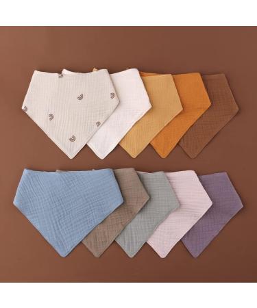 Uposao Organic Cotton Baby Bandana Dribble Bibs | Adjustable Button Infant Bibs | Soft & Absorbent for Boys & Girls - One Size (Type 4) - Buy Online on GoSupps.com