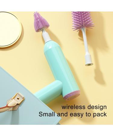 Electric Bottle Cleaning Brush Rechargeable Bottle Cleaner Set Straw & Nipple Brush | Electric Baby Bottle Cleaner Set Straw Brush Say Goodbye to Hassle Cleaning Hondony 02b Emerald Green - Buy Online on GoSupps.com