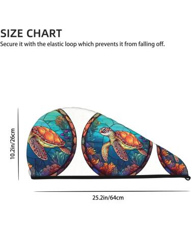 Hair Towel Wrap | Quick-Dry Towel Turban for Effortless Hair Drying (Sea Turtle in Coral) - International Shipping Available - Buy Online on GoSupps.com