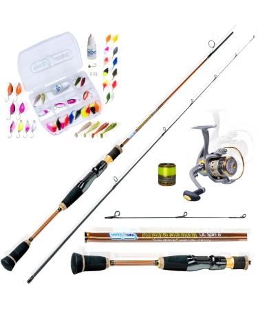 Miroefishing Ultralight UL Angelset - Complete 1.80m Carbon Rod & Expert1000 Reel with Lures & Bait | Ready to Use for International Fishing - Buy Online on GoSupps.com