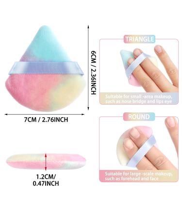 WLLHYF 2Pcs Triangle Powder Puffs Set for Face & Body - Washable Reusable Velour Cotton Puff for Setting Makeup - Multicolor - Buy Online on GoSupps.com