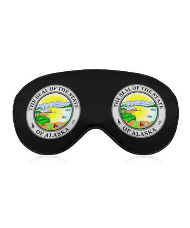 The Seal of The State of Alaska Sleep Mask Eye Cover for Sleeping Blindfold with Adjustable Strap Blocks Light Night Travel Nap for Men Women