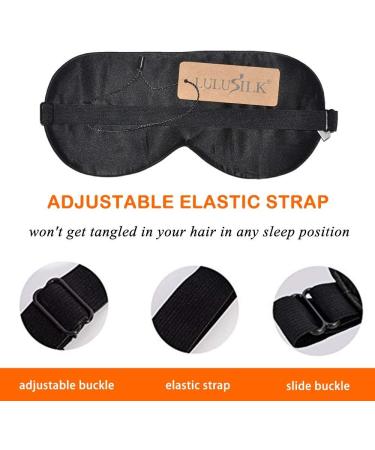 Shop Lulusilk 100% Silk Adjustable Sleep Mask - Premium Eye Mask for Men & Women - Black - Buy Online on GoSupps.com