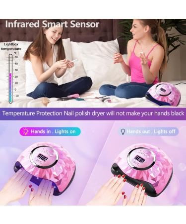 220W LED UV Nail Dryer Lamp with Sensor & LCD Display | Professional Gel Nail Lamp for Fingernails & Toenails | 4 Timer Settings | Suitable for All Gel Types - International Shipping - Buy Online on GoSupps.com