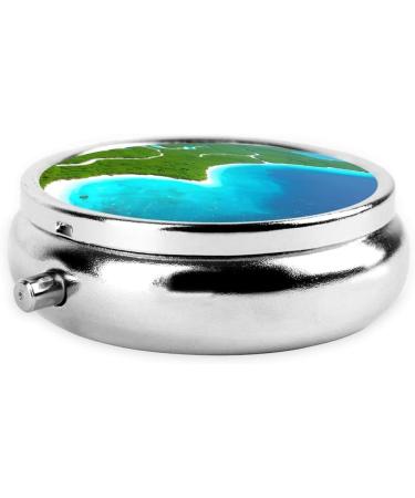 Island in The Ocean Round Pill Box | 3 Compartment Travel Organizer | Portable Pill Box for Easy Travel - Buy Online on GoSupps.com