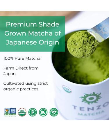 Tenzo Matcha Green Tea Powder - USDA Organic Ceremonial Grade, Paleo, Kosher, Vegan Japanese Matcha Tea - Original Matcha Latte Powder (30g) - Buy Online on GoSupps.com