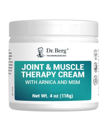Dr. Berg's Joint & Muscle Cream - Workout Recovery Full-Body Relaxation Skin Nourishment - Sore Muscle Cream with Arnica and MSM - 4 oz.