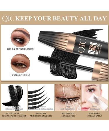 4D Silk Fiber Lash Mascara - Waterproof, Smudge-proof, Lasting 24H - Volume & Lengthening Mascara for False Lash Effect - Cruelty Free - Very Black - Buy Online on GoSupps.com