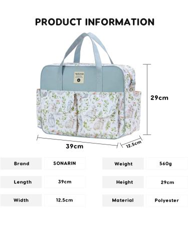 SONARIN Large Capacity Stylish Baby Nappy Changing Tote Bag with Shoulder Strap & Changing Mat - Portable Travel Diaper Bag for Moms on the Go - Buy Online on GoSupps.com