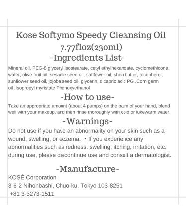 Buy Speedy Makeup Remover Cleansing Oil - Softymo 240ml | Fast International Shipping - Buy Online on GoSupps.com
