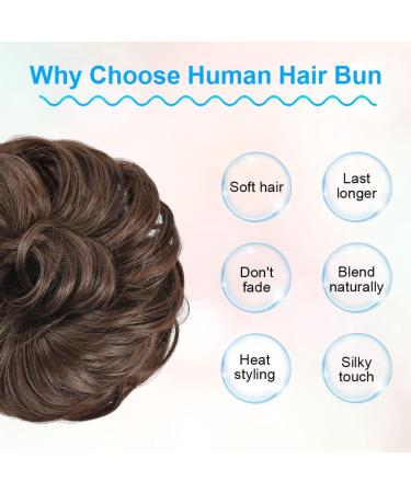 AOMIG Dark Brown Messy Bun Hair Piece Updo Extensions for Women - Curly Wavy Hairpieces Scrunchies - Buy Online on GoSupps.com