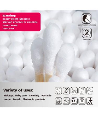 Organic Cotton Swabs 400 Pcs - Natural Bamboo Biodegradable Double Tipped q tips for Ears & Makeup | Wooden Sticks | 400Pcs Pack - Buy Online on GoSupps.com