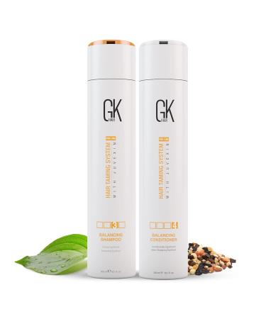 GK HAIR Global Keratin Balancing Shampoo and Conditioner Sets (10.1 Fl Oz/300ml) For Oily & Color Treated Hair Deep Cleansing Ideal for Over-Processed and Environmentally Stressed Hair