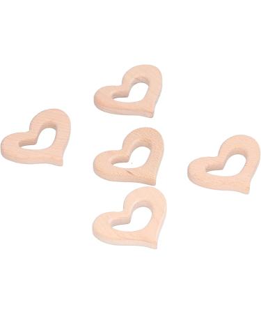 Ozgkee 5Pcs DIY Baby Wooden Teether Toy - Heart Shaped Necklace Pendant for Safe Teething | Art & Craft Accessories - Buy Online on GoSupps.com