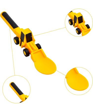Bezavea Kids Construction Themed Cutlery Set - 3Pcs Toddler Fork and Spoon Utensil Set in Yellow | Perfect Gift for Boys and Girls - Buy Online on GoSupps.com