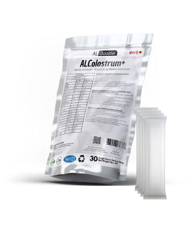 ALColostrum+ - Colostrum premium en poudre - 100% pur - Riche en IgG (20%) - Format de poche - 30 sachets de 4g 100% naturel