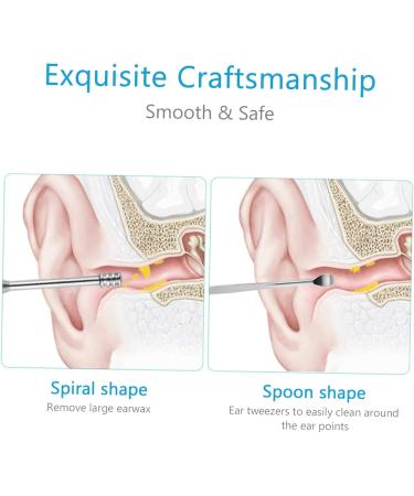 FRCOLOR Ear Wax Removal Tool Kit 2 Sets Stainless Steel Ear Pick Suit for Kids & Adults Complete Ear Cleaning Kits - Buy Online on GoSupps.com