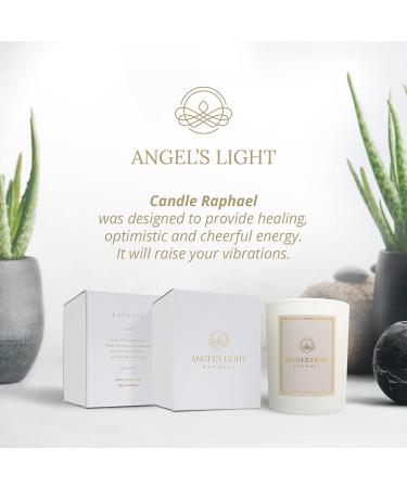 Angels Light Raphael - Luxurious Handmade Fragrance Candle | 270g Natural Soy Wax with Essential Oils | Healing Energy & Joy | Sandalwood Pine Sage Bergamot - Eco-Friendly Wooden Wick - Buy Online on GoSupps.com