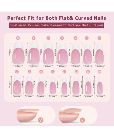 Fake Nails with White Tips Artificial Full Cover French Nails for Women Beauty Products for Home Wedding Dating Gathering Party Traveling Pareks - Buy Online on GoSupps.com