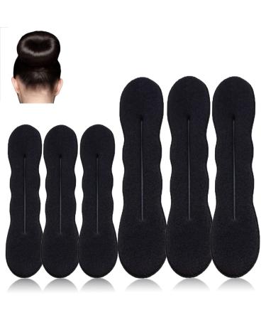 Hair Bun Maker 6 Pcs Bun Maker for Hair Foam Sponge Hair Donuts for Buns, Magic Hair Twister Easy Snap-and-Roll Bun Hair Tool, Hair Bun Accessories for Women 6 pieces