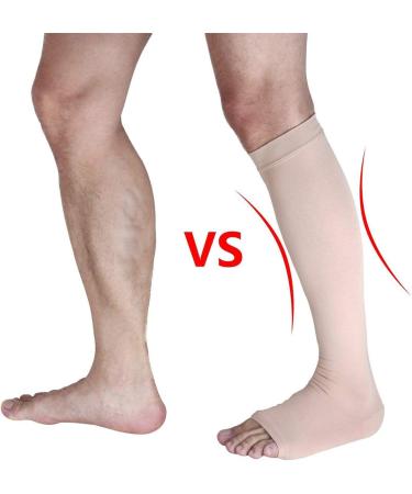 Famkit 23-32mmHg Open Toe Compression Socks for Varicose Veins - Large - Nylon + Spandex - International Shipping Available - Buy Online on GoSupps.com