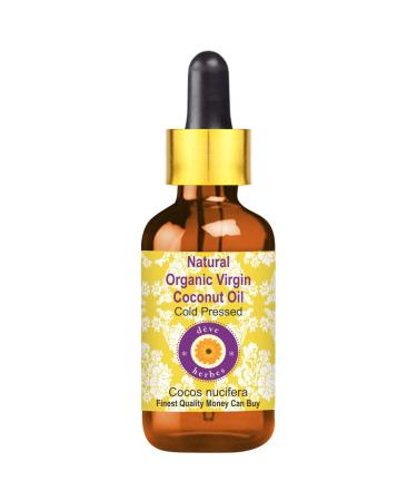 Deve Herbes Organic Natural Virgin Coconut Oil (Cocos nucifera) with Glass Dropper Cold Pressed 15ml (0.50 oz)