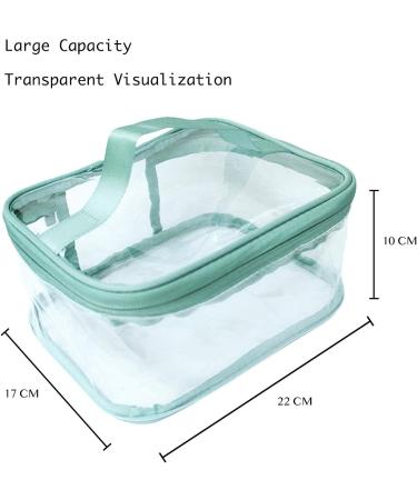FIYUK Clear Green Toiletry Bag - Portable Waterproof Makeup Cosmetic Organizer for Travel - Buy Online on GoSupps.com