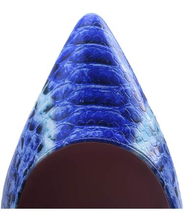 Elisabet Tang Women's Blue Snakeskin High Heel Pumps - 4.7 inch Stiletto Heels - Buy Online on GoSupps.com