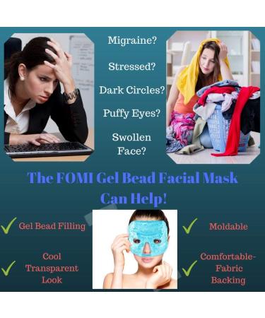 Cooling Eye Mask | Gel Bead Therapy for Migraine Relief | FOMI CARE Black Fabric Sleep Mask for Eye Swelling & Dark Circles - Buy Online on GoSupps.com