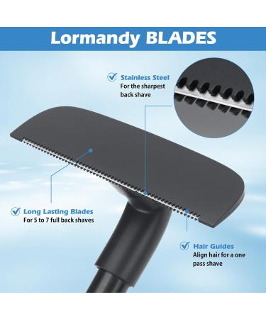 Back Shavers for Men - Extra-Wide Body Shaver Replacement Cartridges (2 Blades) | Wet/Dry Disposable Razor Blades - Buy Online on GoSupps.com