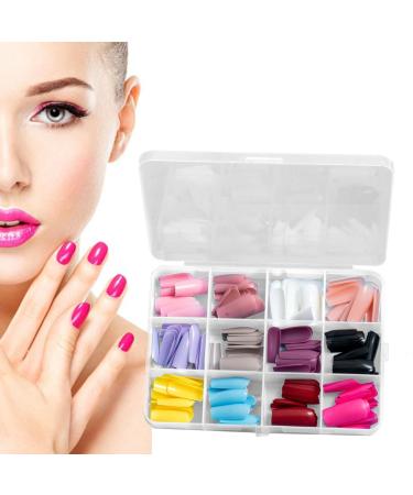 Short Nails Multi Colors and Styles Long Short Fake Nails Full - Easy to Use and Portable Ballerina Coffin Press on Nails for Sritob Glossy Medium Rectangular