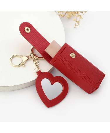 4 pcs Lipstick Cases & Organizer Keychain with Mirror - PU Lip Balm Pouch for Women | Ideal Travel & Party Gift - Buy Online on GoSupps.com