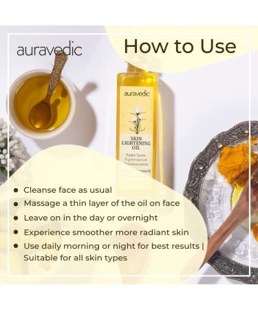 Auravedic Skin Lightening Oil 100ml with Saffron, Turmeric & Winter Cherry - Buy Online on GoSupps.com