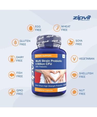Probiotic 6 Billion Multi-Strain Live Bio Cultures Complex with Prebiotic 60 Vegetarian Capsules. Probiotic Capsule - 60 Pack - Buy Online on GoSupps.com