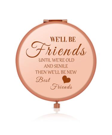 Friends Gift for Women Girls Metal Compact Travel Mirrors for Friends BFF Soul Sister Bestie  Friendship Gift for Her  Funny Friend Birthday Graduation for Female Friends Friendship mirror 4