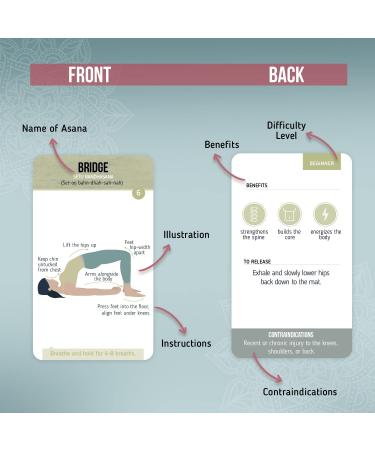 merka Yoga Pose Cards (50 Deck) - Yoga Accessories for All Levels - Men, Women, Children - Flash Cards of Poses and Asanas - Buy Online on GoSupps.com