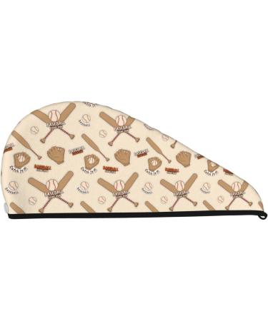 Hand Drawn Baseball Microfiber Hair Towel - Soft Super Absorbent Quick Dry Hair Wrap for Women with Long Curly & Thick Hair - Buy Online on GoSupps.com