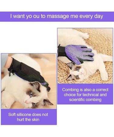 Cat Gloves & Brushes for Feline Care | Silicone Washing Glove for Cats & Dogs - Purple & Violet - Buy Online on GoSupps.com
