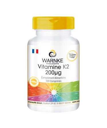 Vitamin K2 200g - 100 tablets - Vegan- Menaquinone MK-7 | Warnke Vitalstoffe - Quality German pharmacies