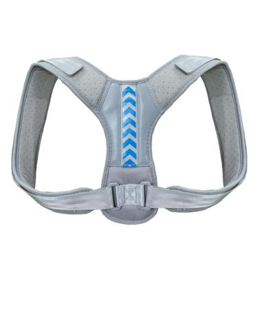 Back Posture Corrector Belt Adjustable Shoulder Neck Spine for Column Posture Correction for Women Men Straightener A - Gray Blue M