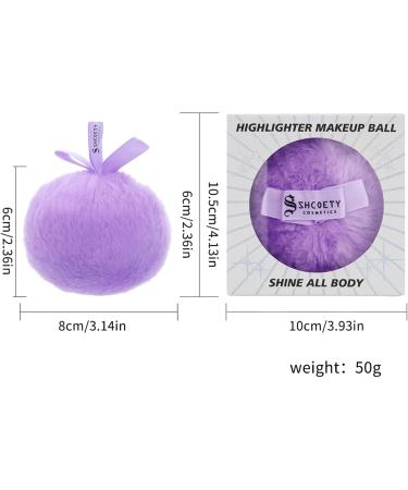 Highlighter Makeup Powder Puff Set - Body Glitter Shimmer Powder for Face Hair & Body | Long-Lasting Festival & Prom Essentials (2pcs Blue & Purple - Buy Online on GoSupps.com