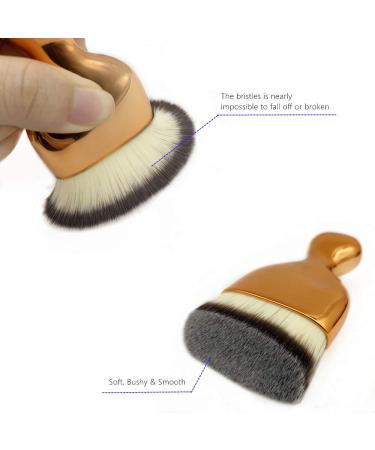 Flat Top Kabuki Foundation Brush - Perfect for Blending Liquid & Cream Makeup | Flawless Finish & Buffing - Gold Finish | International Shipping Available - Buy Online on GoSupps.com