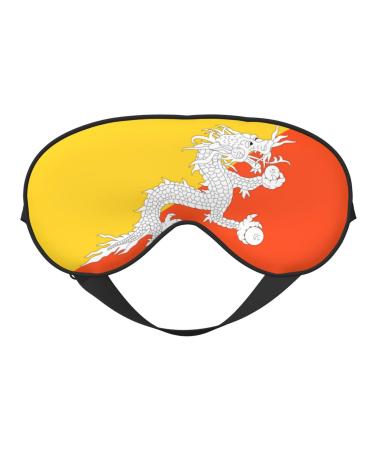 Flag of The Kingdom of Bhutan Soft Eye Mask Comfortable Sleep Mask for Side Sleepers Light Blocking Relaxing Pressure-Free Eyemask Black