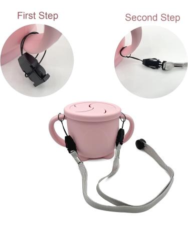 Kikonk 3-in-1 Toddler Sippy Cup & Snack Cup with Spill-Proof Lids - BPA Free (Pink) - Buy Online on GoSupps.com