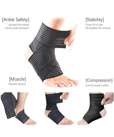 Elfzone Universal Calf Compression Sleeves - Set of 4 - Adjustable Compression Belt for Knee, Ankle, Wrist, Elbow Braces - Black & Skin Color Elastic Bandages - Buy Online on GoSupps.com