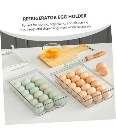 Uonlytech Egg Storage Box Bandejas Para Comida Fridge Crisper Refrigerator Hanging Egg Holder re-usable White 30.5X20X8.5cm - Buy Online on GoSupps.com