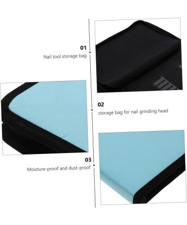 Healeved 1pc Grinding Head Storage Bag Manicure Kit Nail Storage Organizer Nail Drill Organizer Bag Nail Kit Nail Bit Rainbow Hair Clips Mini Ceramic Container Clean Tool Leather - Buy Online on GoSupps.com