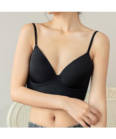 XWSM Back-Free BH for Women | Low Back Reusable Push-Up Bra for Wedding Dresses Sports Yoga & Everyday Wear | Wireless Bralette Size 38 - Black - Buy Online on GoSupps.com